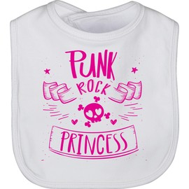 Shirtracer - Baby Bib - Sayings - Punk Rock Princess, 2 White