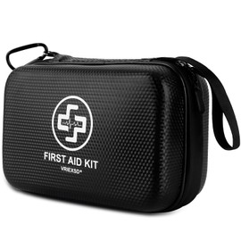 VRIEXSD Premium First Aid Kit, 320 Piece Waterproof Hard Shell Eva First Aid Kit for Home, Camping, Cars, Hiking, Travel, Businesses & Outdoor Emergencies - Emergency Medical Kits (Black)