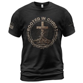 Rooted in Christ Shirt, Jesus Shirts for Men, Christian Shirts for Men, Christian Tshirts 2 (Black-L)