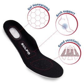 SULPO Insoles for Everyday Use - Extra Light Memory Foam Shoe Insoles - Good Air Circulation, Reduces Sweaty Feet - For Men and Women - 1 Pair of Insoles, Size 35-47 (40-44)