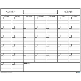 36" x 48" Erasable Undated One Month Laminated Wall Calendar Monthly Planner Blank Reusable Perfect for Organizing Home Office Academic Schedules w/FREE ERASE MARKER (36x48)