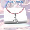 Girls 16cm Pink Leather Starter Charm Bracelet with Silver Unicorn