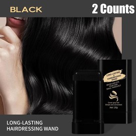Disposa Ble Hair Dye Penwaterproof Sweatproof,Hair Dye Comb,Easy to Color Portable Fastreplenishment Color Does Not Fall Out Stick Lid Storage.:_BLACK【2Count】