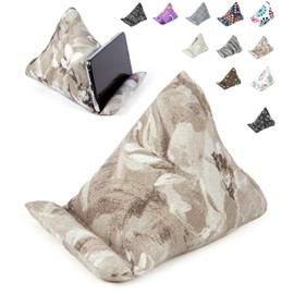 STEPHAN AND THEODORE Handmade Phone Pillow Holder - The Wedge Mobile Device Stand - Fabric Phone Stand for All iPhones, All Smartphones! 7 x 6.1 x 5.5 Inches (Milk Coffee)