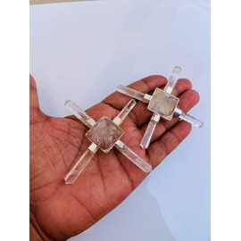 Clear Crystal Quartz Energy Generator Crystal Healing Office Home Decor for Meditation Natural Stone Energy Generator Crystal Gemstone Hexagonal Point Healing Spiritual (Crystal Quartz)