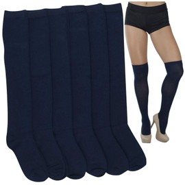 ToBeInStyle Pack de 6 o 12 calcetines clásicos de mezcla de algodón, Paquete de 6: azul marino., X-Large (Women's Shoe Size: 6-9)