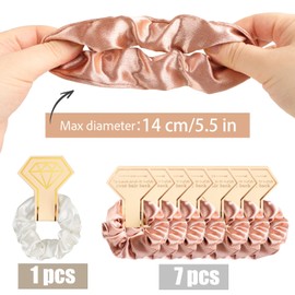 COLOFALLA 8 Pieces JGA Silk Hair Scrunchies with Box JGA Accessories Women Team Bride Accessories Bride Party Hair Scrunchie