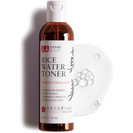 Shinbi Beauty Japanese Rice Water Toner - Contains Sake Extract, Green Tea & Hyauronic Acid - 99% Naturally Derived - 4 FL OZ