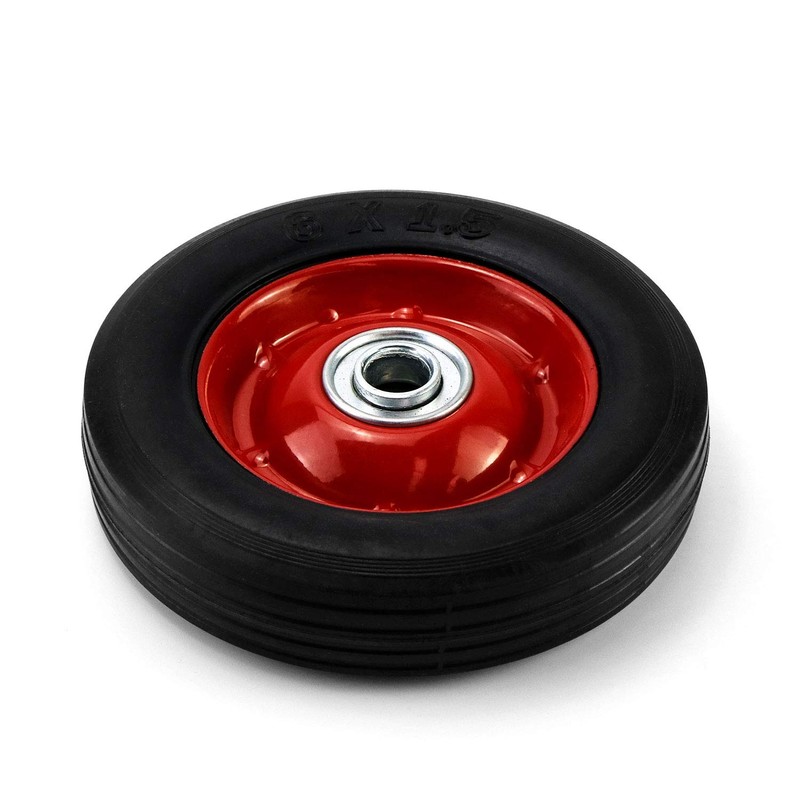 QWORK 2 Pack 6" x 1.5",5/8" Axle, Premium Rubber Wheel