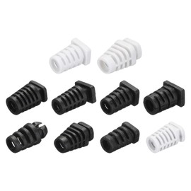 QUARKZMAN 75 Piece Strain Relief Cable Connector Assortment Cable Grommet Sleeve for Electrical Cable Insulation Protection Black White