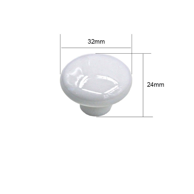 NUODWELL 10Pcs Round Colorful Ceramic Cabinet Knobs Single Hole Pull