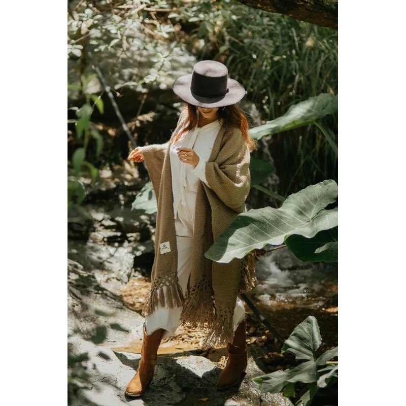 Poncho Capa Chal Tejido Artesanal Boho Mexico