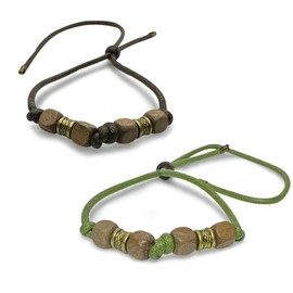 Eslinila 2 Articles Healing Crystal Couples Bracelets, Boho Natural Stone Strand Friendship Bracelets for Women men Jewelry Gifts Green/Brown