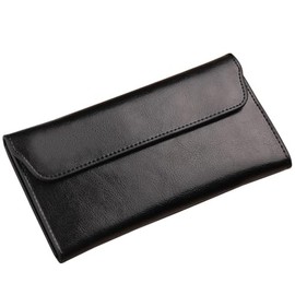 Lumbor37 Carteras de Moda para Mujer Billetera de Cuero PU de Grano Monedero de Gran Capacidad con Cremallera Carteras con Múltiples Tarjetas la Mejor Opción para Regalos (Negro)