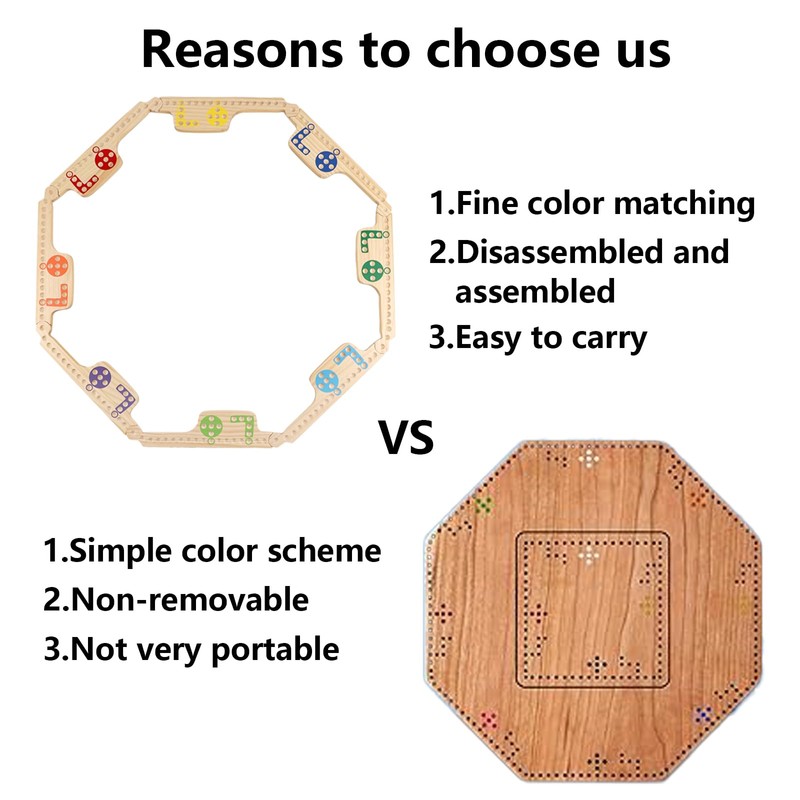 Grhonior Upgraded Version Interlocking Pegs and Jokers Board Game Wood,Multiplayer