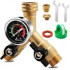Totorock Updated Garden Hose Splitter with 200psi Pressure Gauge, Heavy