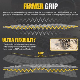 BUNKER INDUST Off Road Traction Boards, Pair Recovery Tracks Traction Mat for 4x4 Truck Jeep Mud, Snow, Sand Ramp-Grey Emergency Tire Traction Pads (Gen 10th)