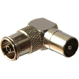 electrosmart 90 Degree Right Angle / Angled TV Aerial Cable / Coax Plug Lead Adaptor - Male Coax / Coaxial Plug to Female Coax / Coaxial Socket Connector - Ideal for wall mounted Plasma & LCD Flat Screen TV installations