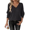 ANRABESS Womens V Neck Sweaters 2025 Fall Long Sleeve Shirts