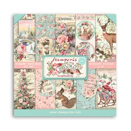 Stamperia SBBL73 Pink Christmas Pad Notepad Christmas Pink Paper 30.5 x 30.5 x 0.7 cm