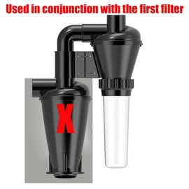 Connect first level separation 2-Stage Cyclone Dust Separator Kit for Woodworking Dust Collector for Shop Vac, Sawdust & Debris Removal Secondary Dust Collection System for Workbench & Workshop