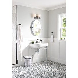 Moen Sarona Mediterranean Bronze One-Handle Single Hole Rustic Farmhouse Bathroom Sink Faucet with Optional Deckplate, 84144BRB