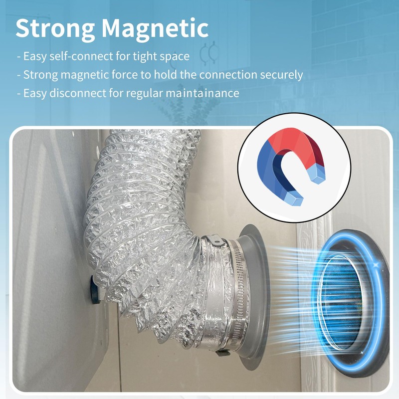 JPFLAEYX Magnetic Dryer Vent Coupler Self-connect Self-align Dry Vent Connector