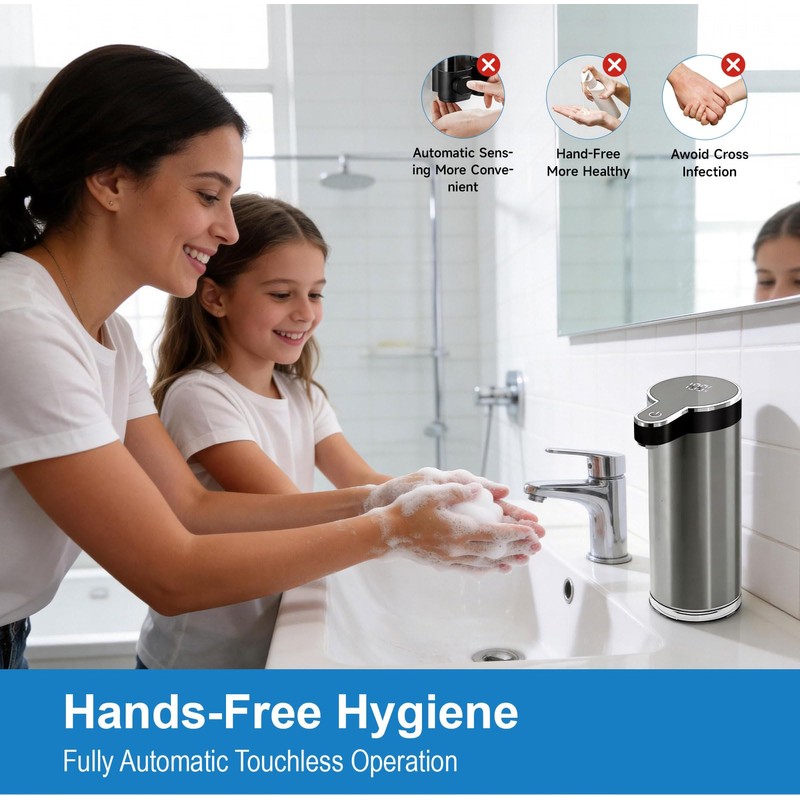 Automatic Soap Dispenser Touchless - 350ml 304 Stainless Steel, 0.25s