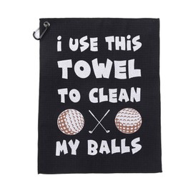 FUIPVGI Funny Golf Towel Gag Gift, Golf Towel Clean Golf Balls, Funny Golf Towels Golf Accessories With Clip for Golf Bag, for Men Husband Boyfriend Dad Golfers Golf Fan for Christmas Birthday (Black)