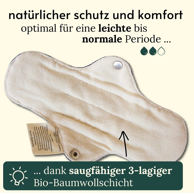 BewusstGrün® 3 Organic Fabric Pads + Care Instructions I 100%