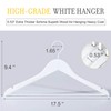 TOPIA HANGER All White Wooden Hangers, Solid Wood Suit Hangers