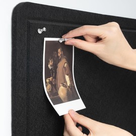 Large Bulletin Board - 60 x 36 Inches, Decorative Felt Pin Board for Wall - 5' x 3' Foldable Photo Display Board with Self-Adhesive Tape, Includes 20 Push Pins - Black