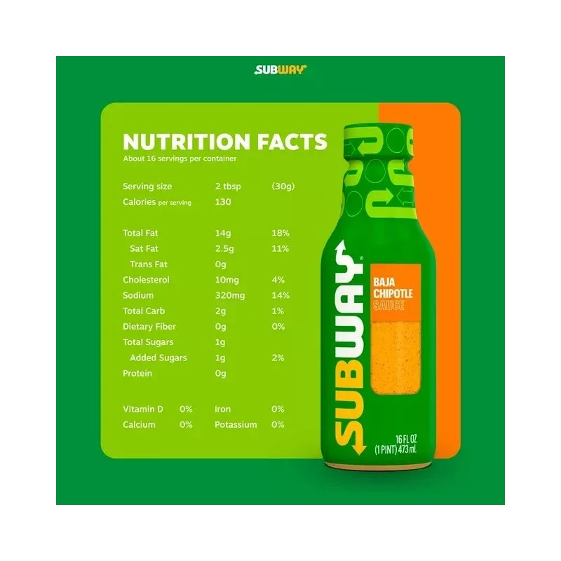Subway Baja Chipotle Sauce, 16 fl. oz.