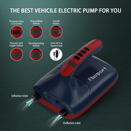 20PSI High Pressure SUP Vehicle Electric Air Pump, Inflation Paddle Board Pump for Stand Up Paddle Boards, Inflation & Deflation Function Quick Air Inflator for Paddleboards