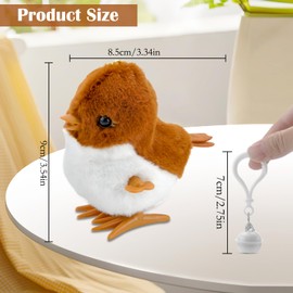 VOSSOT Children's Christmas Wind-Up Toy, Easter Wind-Up Chicken Toy, Sparrow Figure Plush Toy, Christmas Wind-Up Toy for Children and Adults for Easter and Children's Birthdays