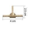 X AUTOHAUX 4mm Hose Barb Brass 3 Way Tee Connector