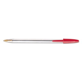 BIC MS11RD Cristal Xtra Smooth Ballpoint Stick Pen, Red Ink, 1mm, Medium, Dozen
