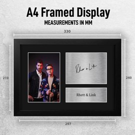 HWC Trading Good Mythical Morning Rhett & Link Geschenke: Gedrucktes, signiertes Autogrammbild der YouTube-Show für Fans - A4 Gerahmt