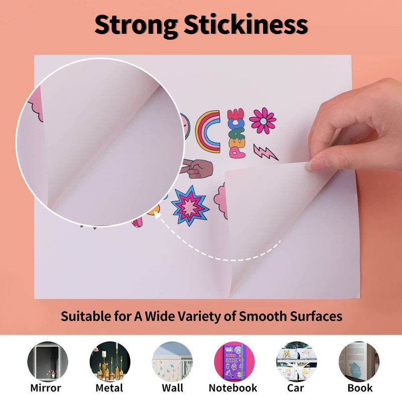 HTVRONT Printable Vinyl Sticker Paper - 70 Sheets Glossy Waterproof