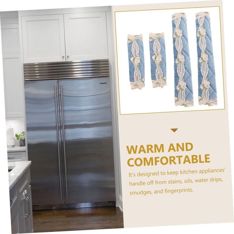 Mipcase 4pcs Refrigerator Handle Covers Non- and Oil-Resistant Protector for
