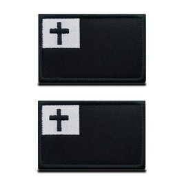 Pack of 2 Tactical Patches with Christian Flag, Jesus Cross Symbol Closure Military Patch for Backpacks Hats Bags Vest Dog Harness Helmet Boots Military Tactical