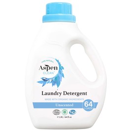 AspenClean | HE Liquid Laundry Detergent | Unscented | Non - Toxic | 100% Natural | EWG Verified | Safe for Babies, Pets & Kids | 64 fl oz
