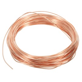 PATIKIL 68.9 Feet Solid Bare Copper Wire,18 Gauge 99.96% Pure Copper Wire 1mm Soft Beading Wire Metal Plant Stem Ties for Jewelry Craft (21m)