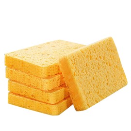 6 Pcs Large Cellulose Sponges, Compressed Natural Wood Pulp Sponge for Dishes, Durable Dish Washing Sponge, Household Cleaning Sponges for Kitchen, Bathroom