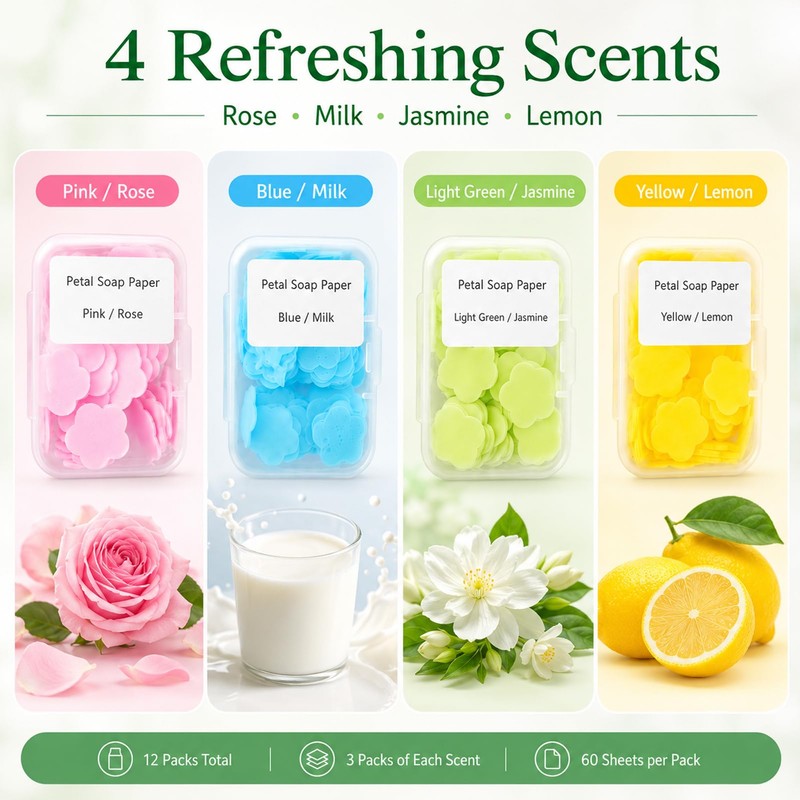 12 Box Soap Sheets, Soap Sheets for On the Go