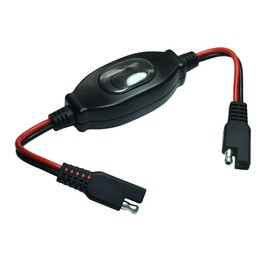 FILSHU SAE Extension Cable 16 AWG Wire Harness 12V-24V DC with ON/OFF Switch Quick Connect/Disconnect Snap Action Cable for Motorcycle,Cars,Camp Trailer Solar Panels(30cm/1ft)