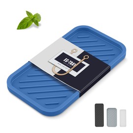 EG-SIPRO Silicone Sponge Holder, Large 10" Kitchen Sink Organizer Tray, Sponge Caddy Dish Soap for Scrubber, Soap Dispenser, Scouring Pad