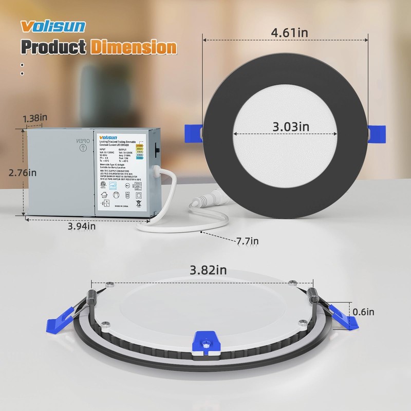 VOLISUN 12 Pack 4 inch Recessed Lighting, 5CCT LED Recessed