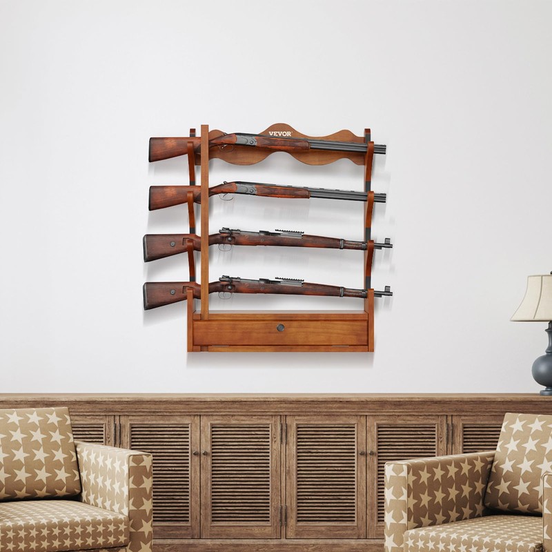 VEVOR Gun Rack, Wood Gun Rack Wall Mount, Gun Display
