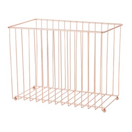 Y YOMA 1 Pack Rose Gold Desktop Hanging File Organizer | Letter Size Metal File Kit for Desk Home Office, I Shaped